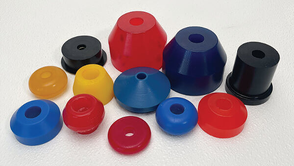 A Groupd of Custom Polyurethane Gears and Polyurethane Bumpers