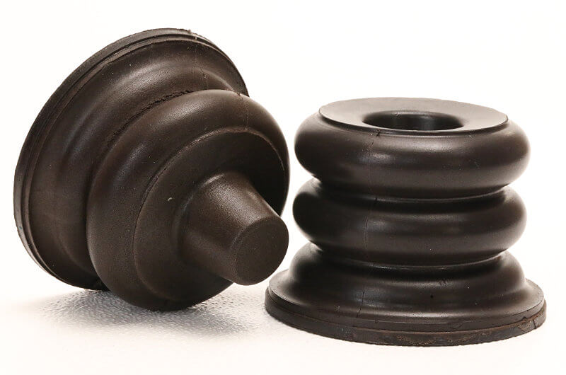 Two black custom polyurethane forms