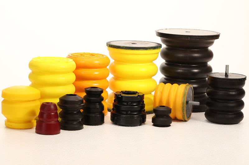 Various selection of ellow, orange and black custom polyurethane bumpers